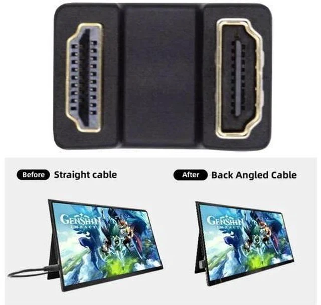 Alt view image 2 of 7 - 180° Up Angled HDMI Male to Female Extension Adapter, Supports 4K@60Hz
