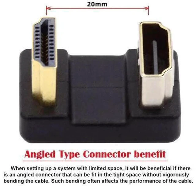 Alt view image 5 of 7 - 180° Up Angled HDMI Male to Female Extension Adapter, Supports 4K@60Hz