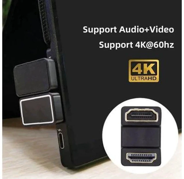 Alt view image 6 of 7 - 180° Up Angled HDMI Male to Female Extension Adapter, Supports 4K@60Hz