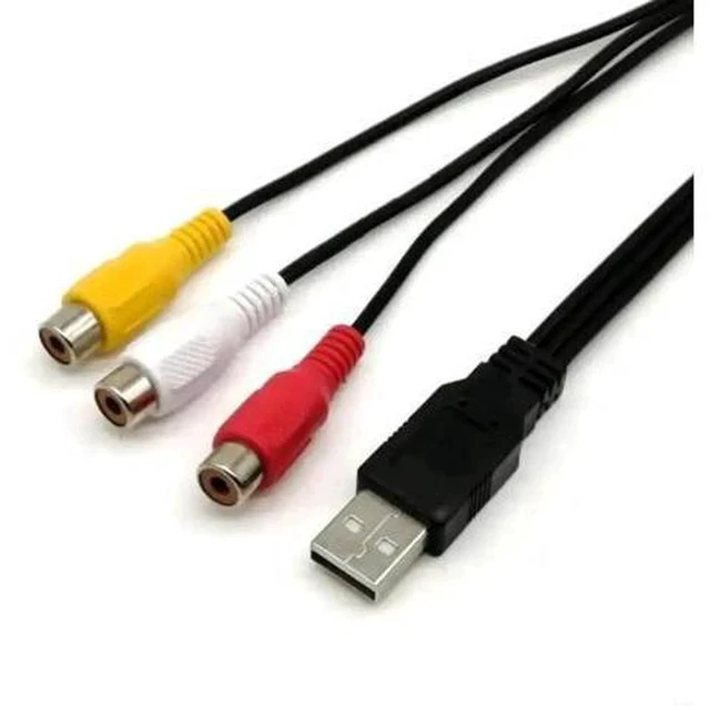 Alt view image 2 of 3 - 1PC USB 2.0 A Male to 3 RCA Female AV Audio Video Adapter Cable, USB to Composite RCA Cord for HDTV & Televisions
