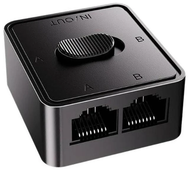Main image of 5G / 2.5G / Gigabit Network Switch RJ45 2-in-1-Out Ethernet Sharing Switch, No Power Required, Passive Internal/External Network Switcher for LAN