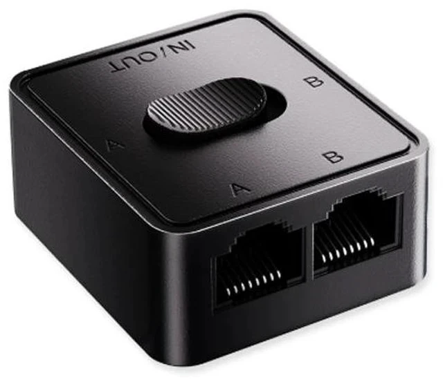 Alt view image 2 of 3 - 5G / 2.5G / Gigabit Network Switch RJ45 2-in-1-Out Ethernet Sharing Switch, No Power Required, Passive Internal/External Network Switcher for LAN