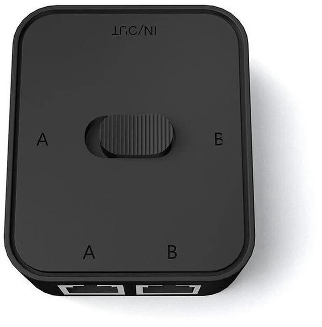 Alt view image 3 of 6 - Gigabit Ethernet Network Switch RJ45 2 Port to 1 Port Manual Selector Box, Unpowered Network Sharing Switch Internal External Network Toggle Button Compatible with Cat5e Cat6 Cat7 Ethernet Cable