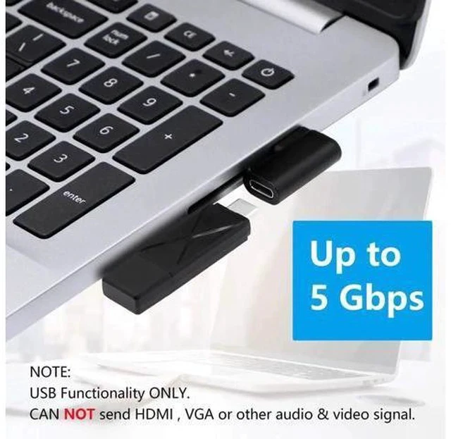 Alt view image 4 of 7 - 2 Pack 90 Degree Left & Right Angle USB 3.0 A Male to USB 3.1 Type-C Female Adapter Converter for Laptops, Wall Chargers & Power Banks