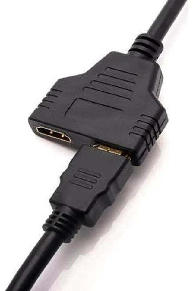 Alt view image 2 of 7 - 1 In 2 Out HDMI Splitter Cable, 1080P Full HD Male to Dual Female Y Splitter Cord for HDTV, LED & LCD Displays