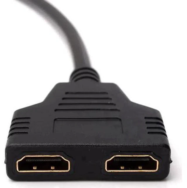 Alt view image 4 of 7 - 1 In 2 Out HDMI Splitter Cable, 1080P Full HD Male to Dual Female Y Splitter Cord for HDTV, LED & LCD Displays