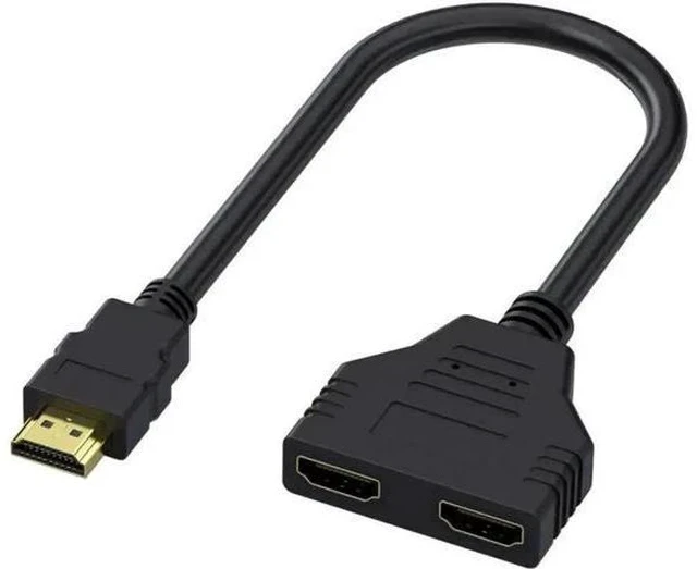 Alt view image 6 of 7 - 1 In 2 Out HDMI Splitter Cable, 1080P Full HD Male to Dual Female Y Splitter Cord for HDTV, LED & LCD Displays