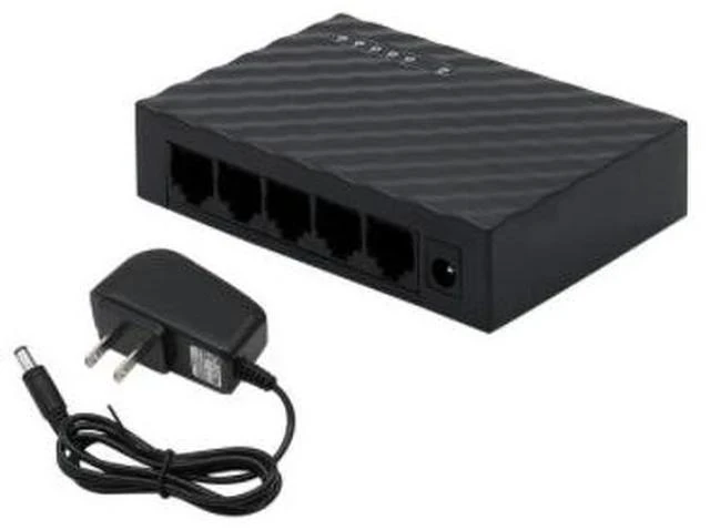 Main image of 5-Port Gigabit Ethernet Switch Home Network Hub RJ45 Switch, Gigabit Network Splitter, Plug-and-Play Desktop Switch for LAN Expansion, 10/100/1000Mbps - black