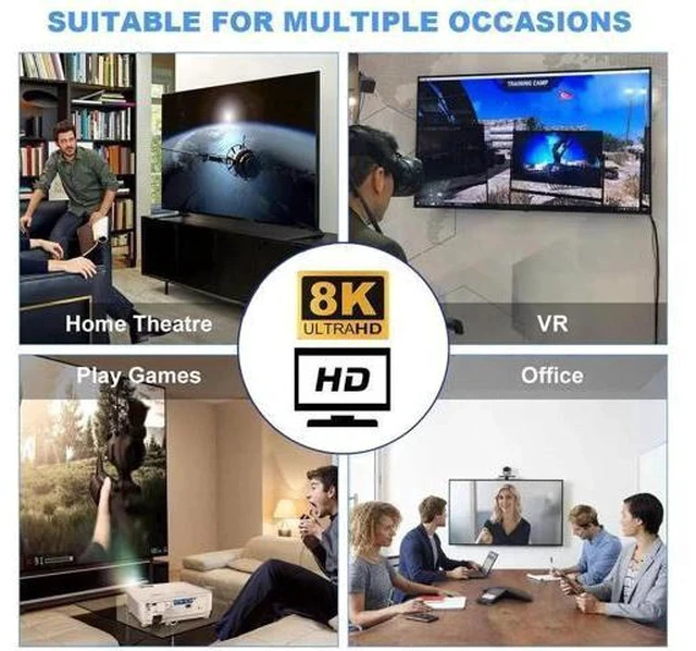 Alt view image 4 of 7 - HDMI 2.1 Male to Female Gold-Plated Extension Adapter, Supports 8K@60Hz UHD for HDTV Monitors