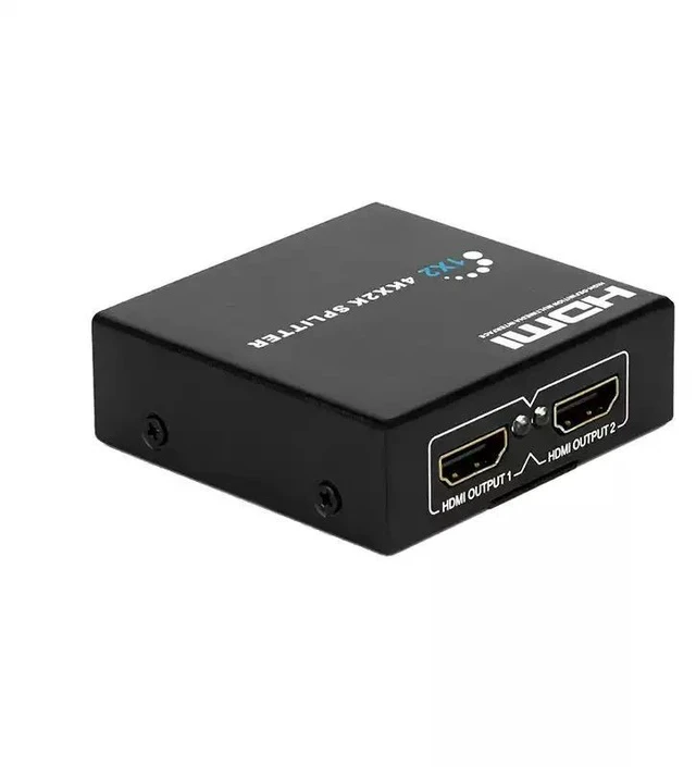 Alt view image 2 of 5 - 4K x 2K HDMI 1x2 Splitter 1 Input 2 Output High-Speed Video Duplicator, Supports 3D, Audio Sync, for Gaming Console / PC / Blu-ray