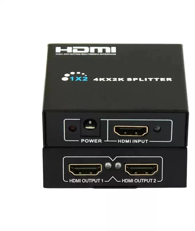 Alt view image 4 of 5 - 4K x 2K HDMI 1x2 Splitter 1 Input 2 Output High-Speed Video Duplicator, Supports 3D, Audio Sync, for Gaming Console / PC / Blu-ray