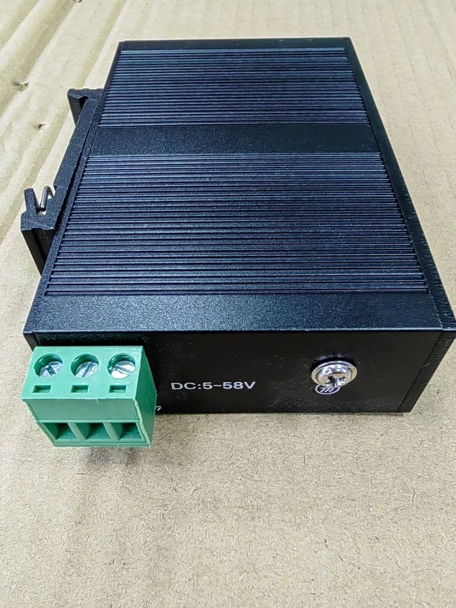 Alt view image 3 of 4 - 5 Port Industrial Grade Ethernet Switch 100Mbps Unmanaged DIN Rail Network Hub, Metal Housing Wide Voltage DC 5-58V Lightning Protection Temperature Resistant for Factory Automation Security Camera Sy