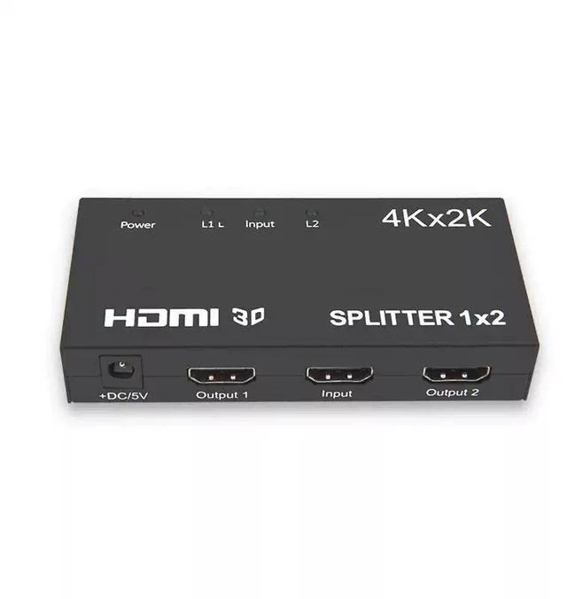Main image of HDMI Splitter 1 in 2 Out 4K 2K UHD Video Distributor, One Input to Dual Outputs, Supports 3D, for HDTV/Projector/Gaming Console