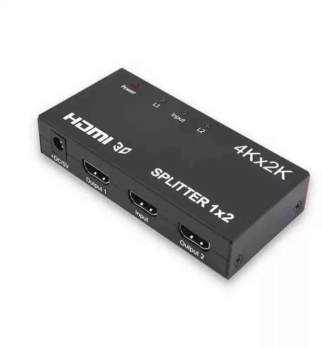 Alt view image 4 of 5 - HDMI Splitter 1 in 2 Out 4K 2K UHD Video Distributor, One Input to Dual Outputs, Supports 3D, for HDTV/Projector/Gaming Console