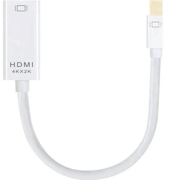 Alt view image 2 of 2 - White Passive Mini DP 1.2 to HDMI Adapter, Supports 4K 3840×2160@30Hz