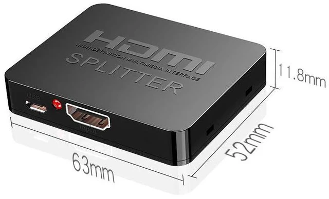 Alt view image 5 of 6 - HDMI Splitter 1 in 2 Out 4K 2K UHD Video Distributor, One Input to Dual Outputs, Supports 3D, for HDTV / Monitor / Projector