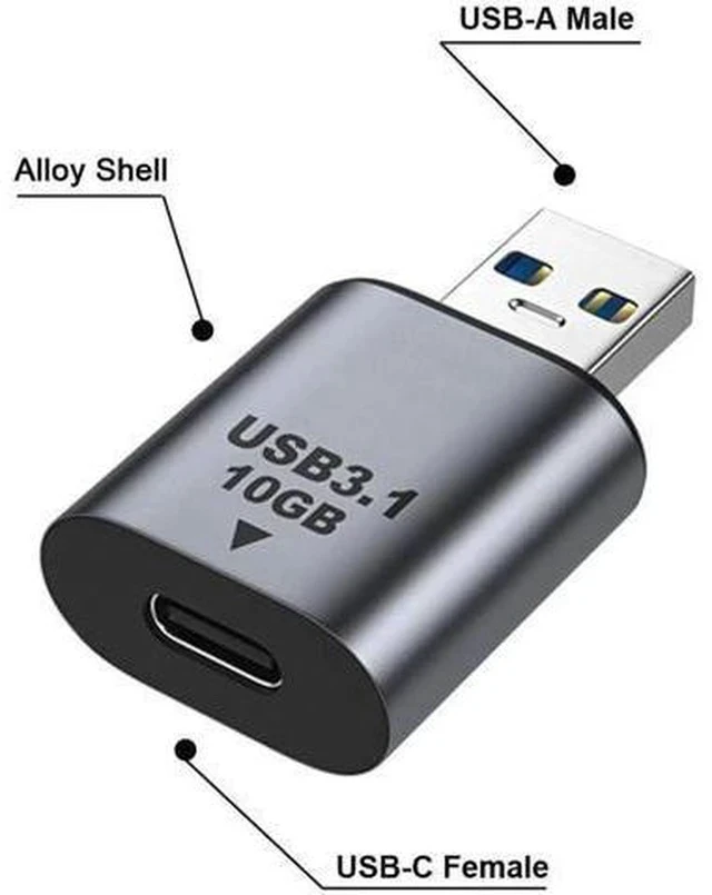 Alt view image 5 of 6 - USB 3.1 Type-C Female to USB 3.0 A Male Adapter, 10Gbps High Speed Data & Charging Converter for Laptops, Tablets, Smartphones