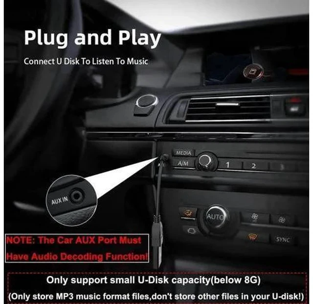 Alt view image 5 of 5 - USB 2.0 Female to 3.5mm Male AUX OTG Adapter Cable, 1/8 Inch Audio Jack Converter for Car Stereo to Play Music from USB Flash Drives