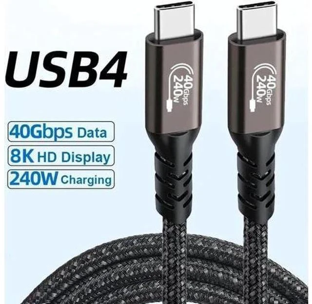 Main image of 0.5M/1.64FT USB4 Type-C to C Cable, 40Gbps, 240W PD, 8K@60Hz Video, Compatible with Thunderbolt 3, Docking & SSD