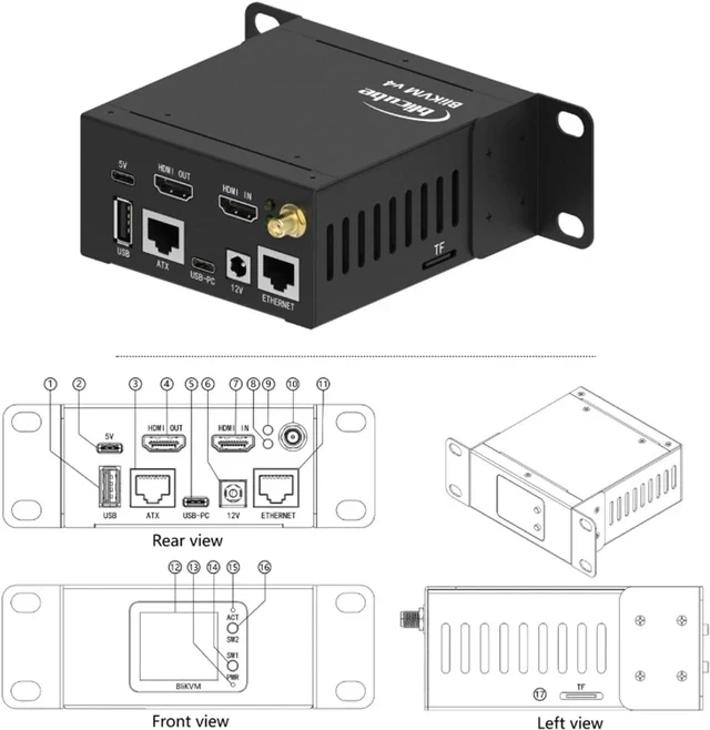 Alt view image 7 of 7 - BliKVM v4 Allwinner KVM Over IP with PoE & HDMI Loop Out, Remote Server Management & Ops Tool