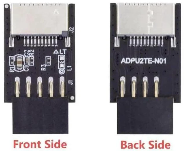 Alt view image 4 of 7 - USB 2.0 9Pin Male to USB 3.1 Type E Key-A Female Adapter, Front Panel Socket to 9Pin Mainboard Header Internal Extension Converter for PC Case