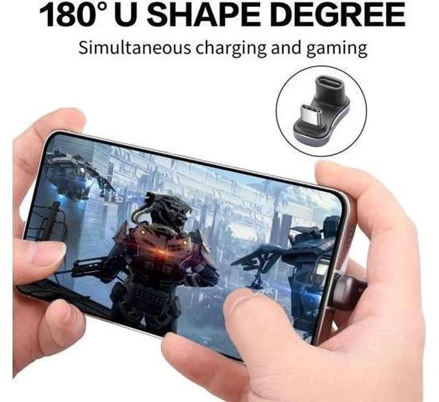 Alt view image 2 of 6 - 2 Pack 180 Degree U Shape USB C Adapter, USB A to C & USB C to C Elbow Connector 140W PD Charging 10/20Gbps Data Transfer Compatible with Laptop Phone Tablet