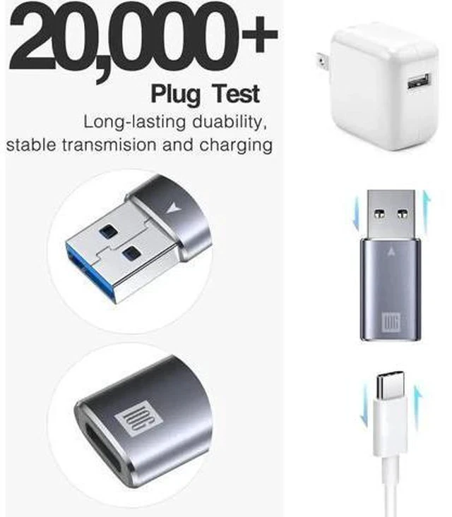 Alt view image 4 of 7 - USB C Female to USB A Male Adapter, 10Gbps USB 3.1 Gen 2 SuperSpeed Connector, Type-C to USB A Charging & Data Sync Adapter for Laptop, Power Bank, Type-C Earphone