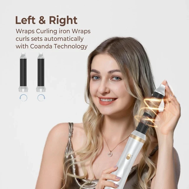 Alt view image 2 of 7 - 5-in-1 Hot Air Styler with Auto-Wrap Curler, Straightening Brush & Volumizing Blow Dryer Multi-Functional Negative Ion Hair Styling Set for All Hair Types