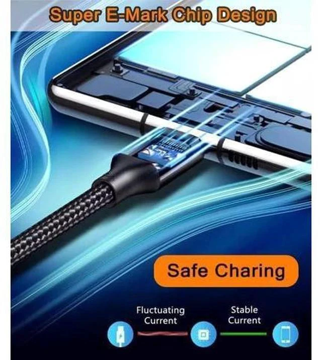 Alt view image 2 of 7 - 3.3FT USB-C to USB-C Video Cable | 8K@60Hz, 20Gbps Data, PD 100W Charging, Thunderbolt 3/4 Compatible for MacBook, iPhone 15/16, iPad Pro/Air