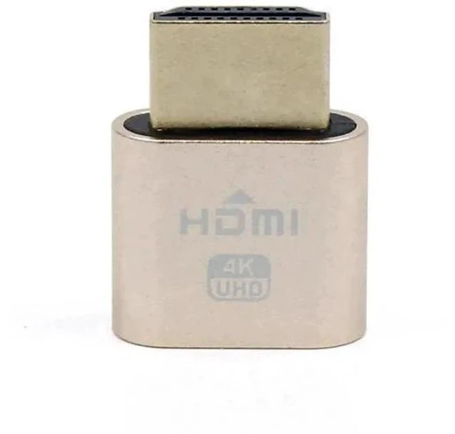 Alt view image 2 of 7 - Gold HDMI Dummy Plug VGA Virtual Display Emulator, EDID DDC Headless Ghost Display Adapter 1920x1080@60Hz