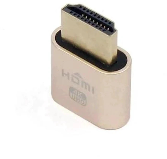 Alt view image 3 of 7 - Gold HDMI Dummy Plug VGA Virtual Display Emulator, EDID DDC Headless Ghost Display Adapter 1920x1080@60Hz
