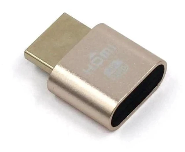 Alt view image 4 of 7 - Gold HDMI Dummy Plug VGA Virtual Display Emulator, EDID DDC Headless Ghost Display Adapter 1920x1080@60Hz