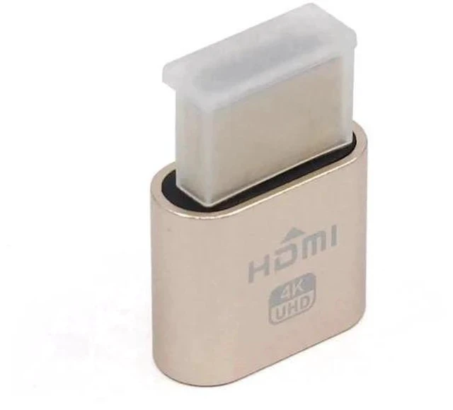Alt view image 7 of 7 - Gold HDMI Dummy Plug VGA Virtual Display Emulator, EDID DDC Headless Ghost Display Adapter 1920x1080@60Hz
