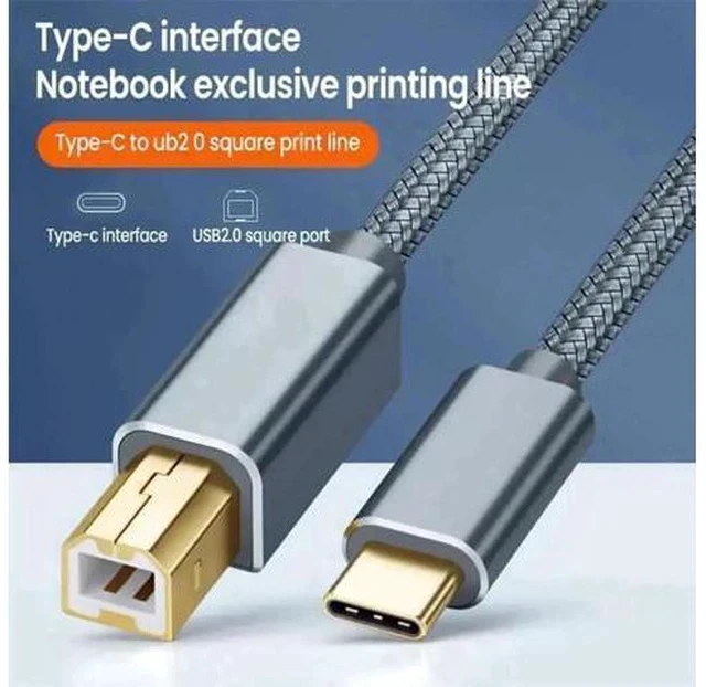 Alt view image 6 of 7 - 3.3ft USB-C to USB-B Printer Cable, Type C to B Male Cord for MacBook, Chromebook, iPad Pro, HP & Canon Printers