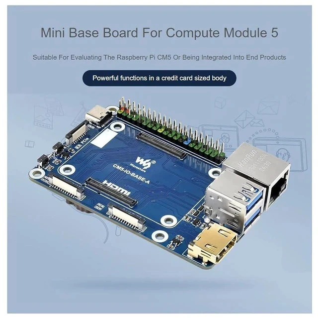 Alt view image 2 of 7 - Mini Base Board (A) Compatible with Raspberry Pi Compute Module 5,Suitable for Evaluating The Raspberry Pi CM5 Or Being Integrated Into End Products