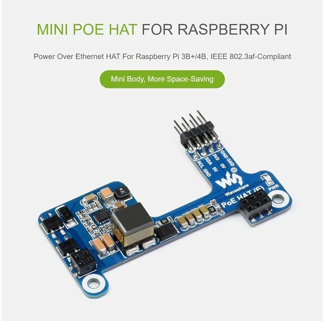 Alt view image 2 of 7 - POE Hat for Raspberry Pi 4 B 3 B+,Mini Power Over Ethernet Hat (E) Expansion Board for Raspberry Pi,IEEE 802.3af-Compliant,Compatible with the Raspberry Pi Official Case