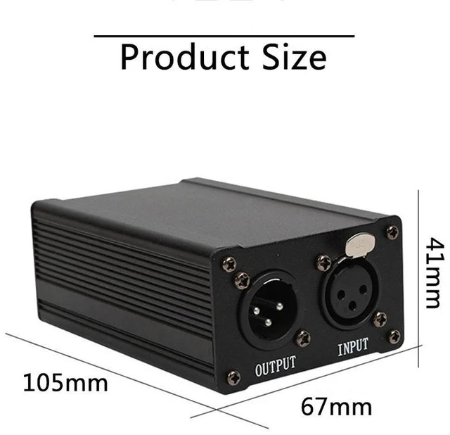 Alt view image 3 of 6 - 48V Phantom Power Supply for USB Condenser Microphones Anti-Noise & Stable Voltage Adapter