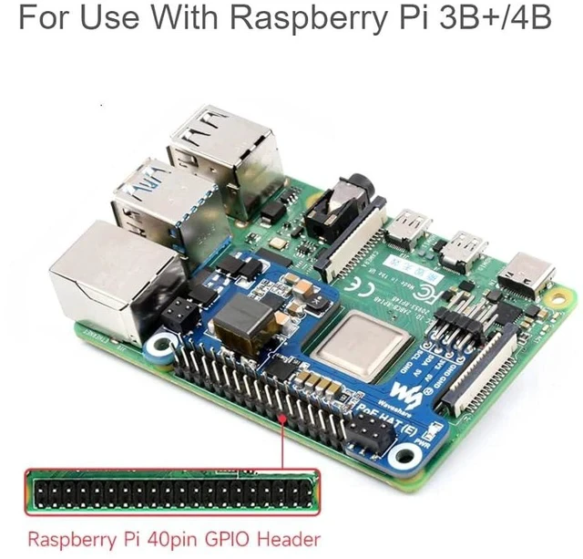 Alt view image 3 of 7 - POE Hat for Raspberry Pi 4 B 3 B+,Mini Power Over Ethernet Hat (E) Expansion Board for Raspberry Pi,IEEE 802.3af-Compliant,Compatible with the Raspberry Pi Official Case