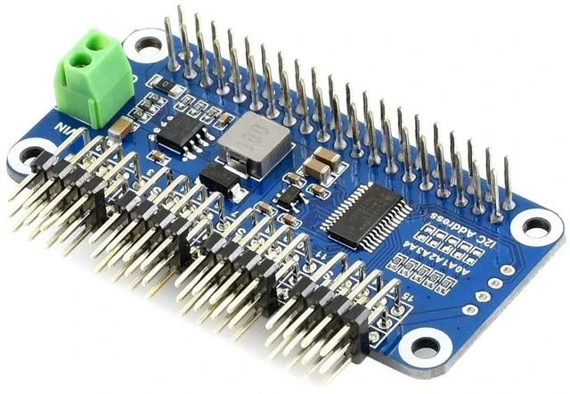Alt view image 2 of 7 - 16 Channel 12-bit PWM Servo Driver HAT (B) Board PCA9685 Driver IIC Interface for Raspberry Pi 4/3B+/3B/Zero/Zero W/Zero WH and Jetson Nano