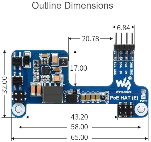 Alt view image 7 of 7 - POE Hat for Raspberry Pi 4 B 3 B+,Mini Power Over Ethernet Hat (E) Expansion Board for Raspberry Pi,IEEE 802.3af-Compliant,Compatible with the Raspberry Pi Official Case