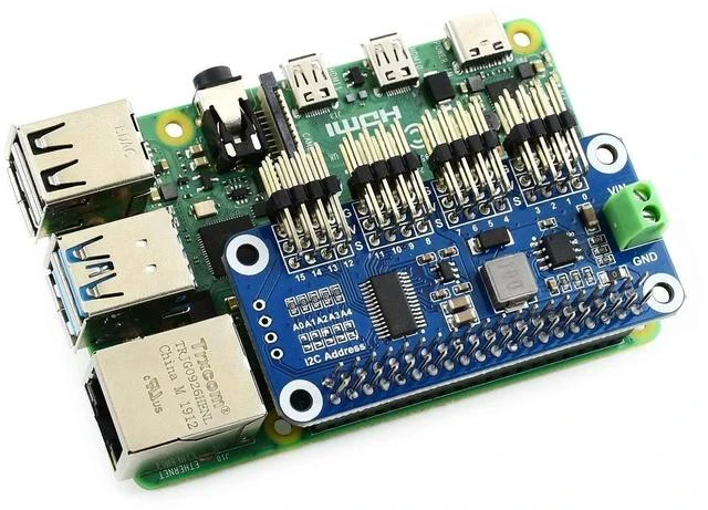 Alt view image 5 of 7 - 16 Channel 12-bit PWM Servo Driver HAT (B) Board PCA9685 Driver IIC Interface for Raspberry Pi 4/3B+/3B/Zero/Zero W/Zero WH and Jetson Nano