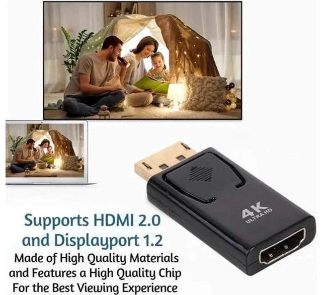 Alt view image 5 of 7 - 5-Pack CableCreation DP Male to HDMI 1.4 Female Adapter, Gold-Plated DP to HDMI Converter Supports 4K 3D Audio Video Sync for Laptop PC HDTV Monitor Projector, Black