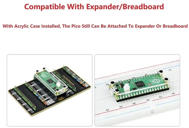 Alt view image 6 of 7 - Clear Acrylic Protection Case for Raspberry Pi Pico, Customized Key Cap, Neat Design