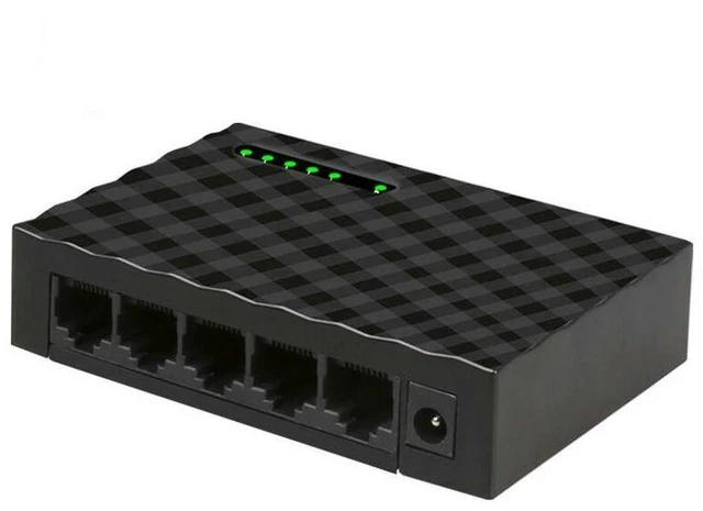 Alt view image 2 of 6 - 5-Port Gigabit Ethernet Switch Home Network Hub RJ45 Switch, Gigabit Network Splitter, Plug-and-Play Desktop Switch for LAN Expansion, 10/100/1000Mbps - black
