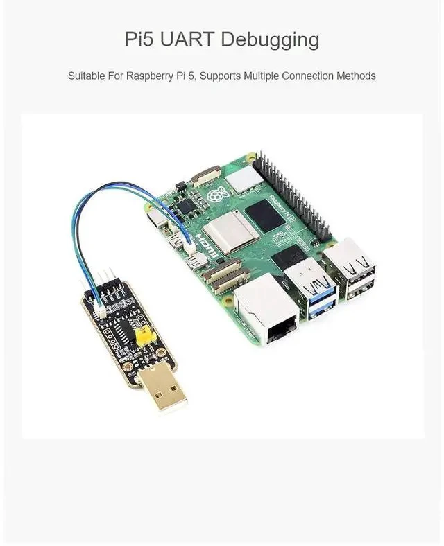 Alt view image 2 of 6 - for Raspberry Pi 5 USB to UART Debugger Module,6PIN/3PIN Cable Connecting with Raspberry Pi 5,High Baud Rate Transmission,Supports Mac, Linux, Android, Windows 7/8/8.1/10/11, Black
