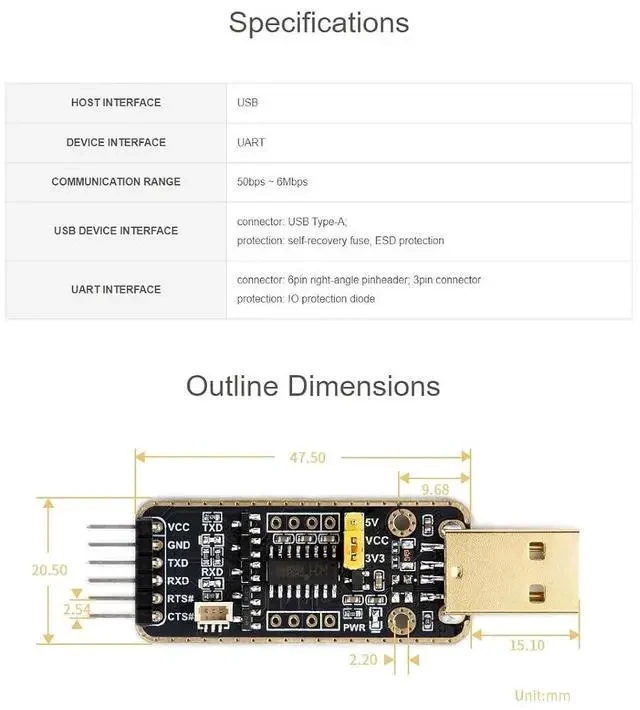 Alt view image 4 of 6 - for Raspberry Pi 5 USB to UART Debugger Module,6PIN/3PIN Cable Connecting with Raspberry Pi 5,High Baud Rate Transmission,Supports Mac, Linux, Android, Windows 7/8/8.1/10/11, Black