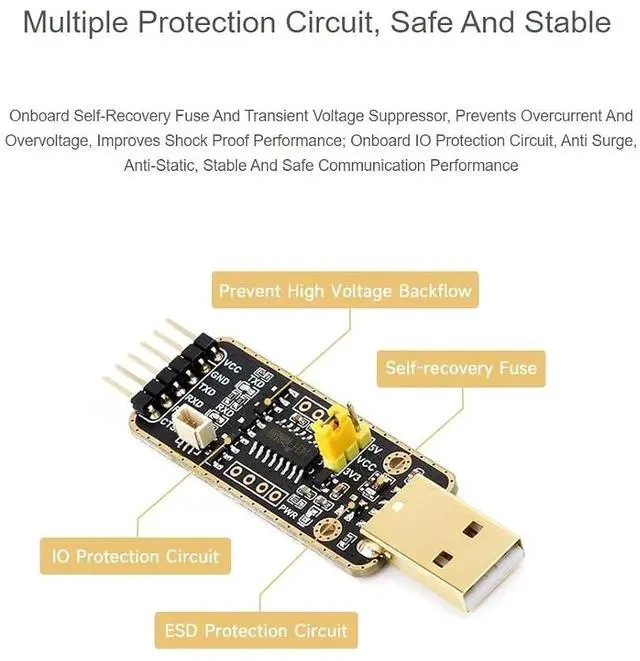 Alt view image 5 of 6 - for Raspberry Pi 5 USB to UART Debugger Module,6PIN/3PIN Cable Connecting with Raspberry Pi 5,High Baud Rate Transmission,Supports Mac, Linux, Android, Windows 7/8/8.1/10/11, Black