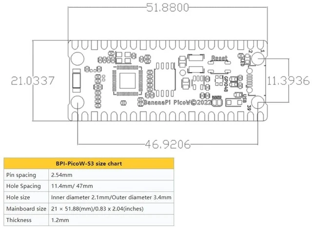 Alt view image 4 of 6 - youyeeto BPI-PicoW-S3 ESP32-S3 Board Dual-core WiFi & BLE AI Processor 8MB Flash 2MB SPRAM (only Board)