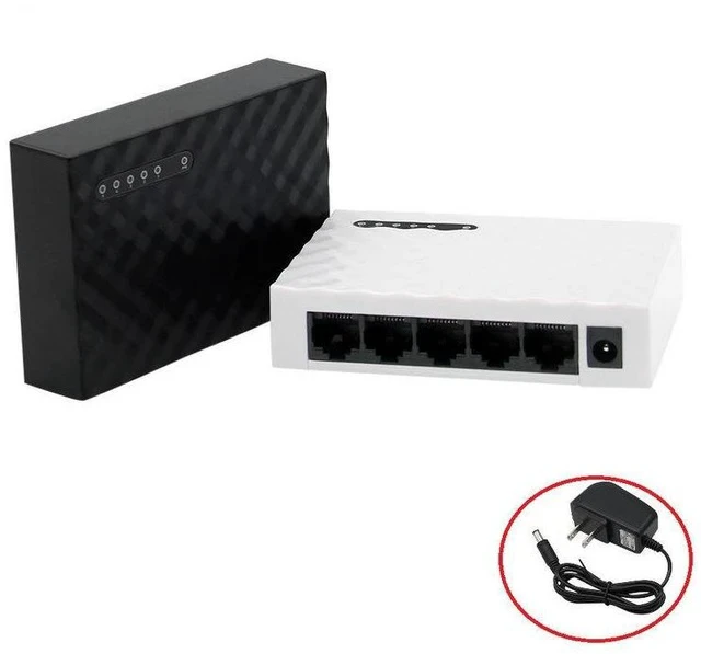 Alt view image 4 of 6 - 5-Port Gigabit Ethernet Switch Home Network Hub RJ45 Switch, Gigabit Network Splitter, Plug-and-Play Desktop Switch for LAN Expansion, 10/100/1000Mbps - black
