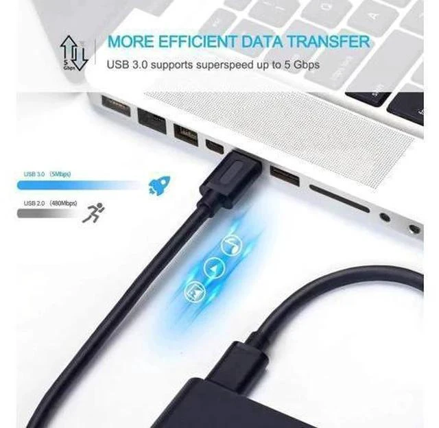 Alt view image 3 of 7 - 1.64FT USB3.0 A Male to A Male Cable, Gold-Plated Double-End USB Cord for Hard Drive Enclosure, DVD Drive & Laptop Cooling Pad